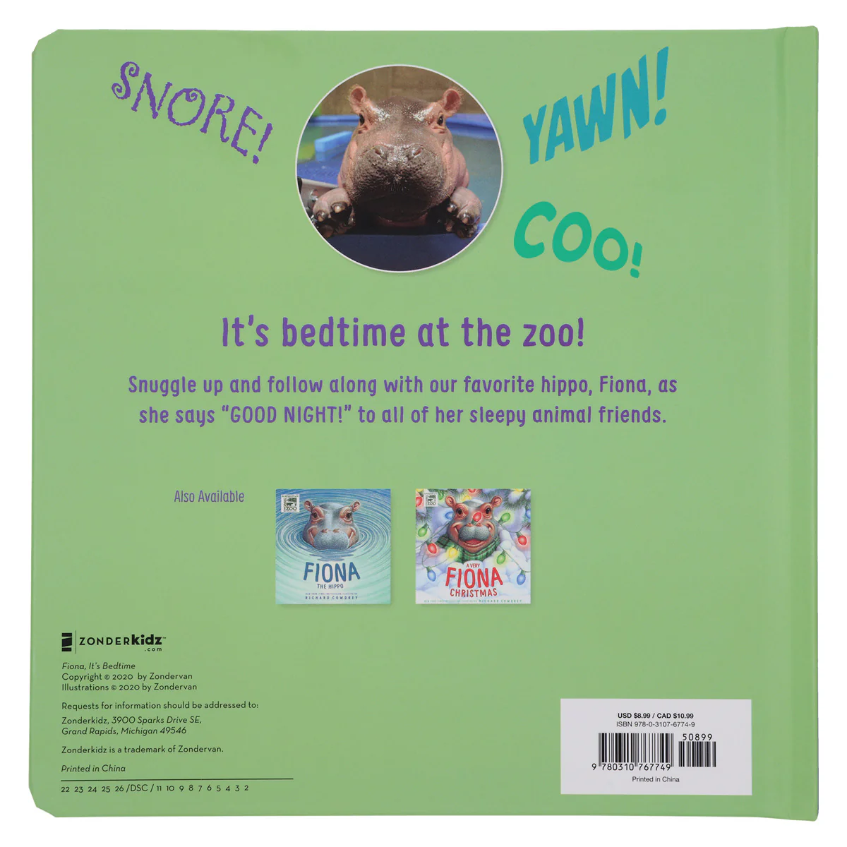 Fiona, It's Bedtime - Fiona the Hippo Book (Board Book) - Image 2