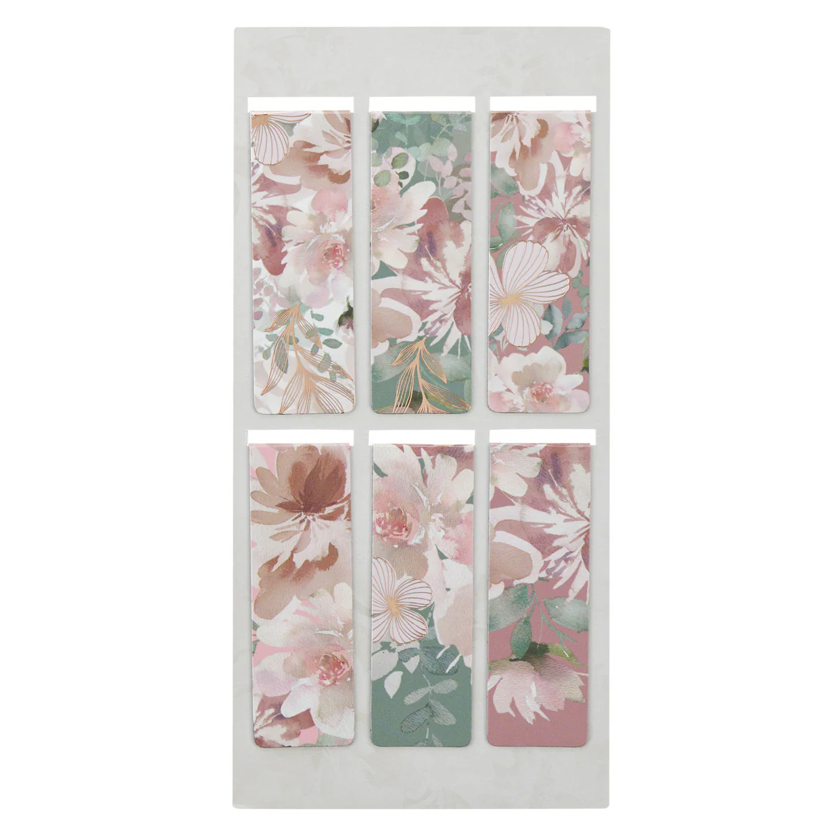 Foiled Floral Six-Piece Magnetic Bookmark Set - Image 2