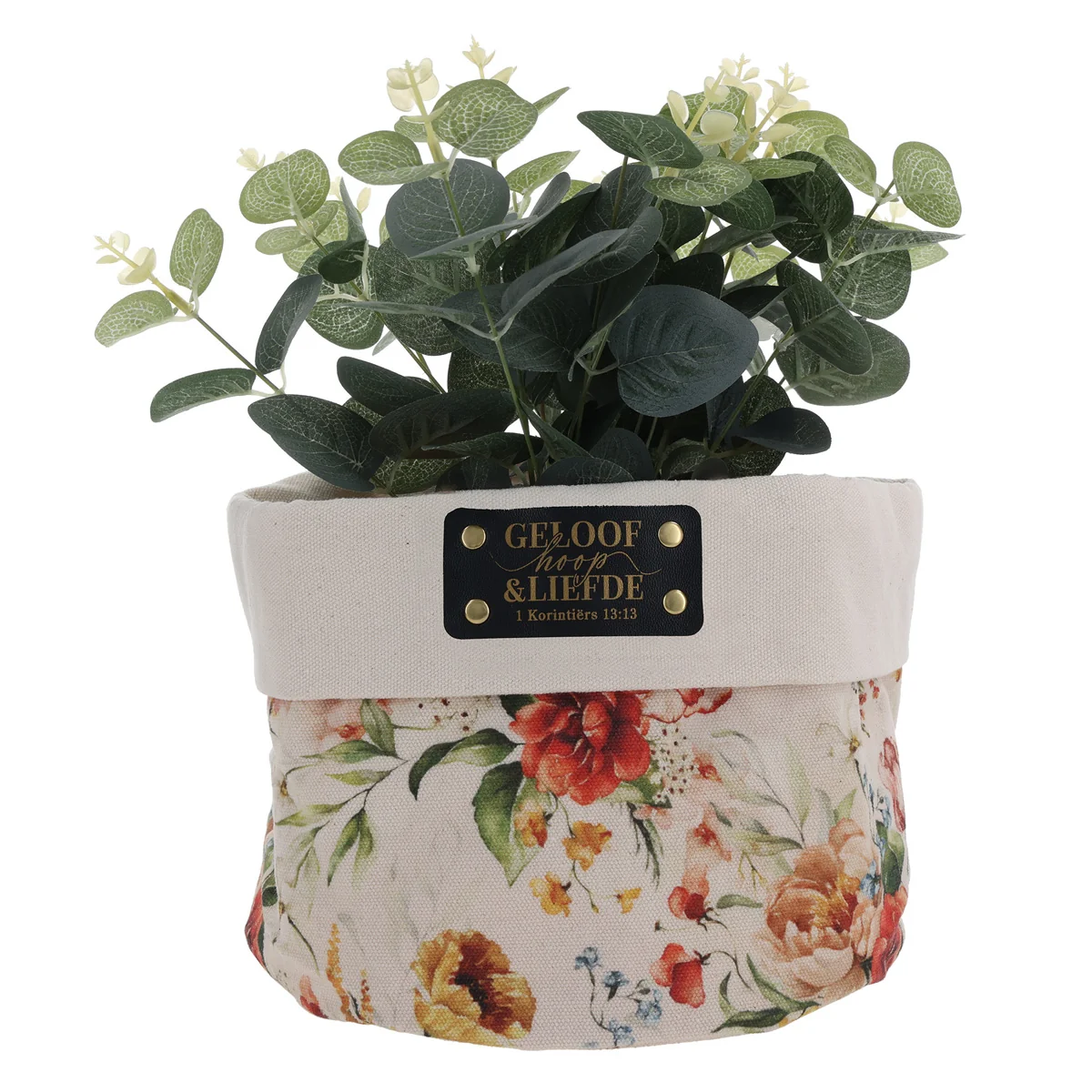 Geloof Hoop en Liefde Afrikaans Canvas Planter Cover - Image 3