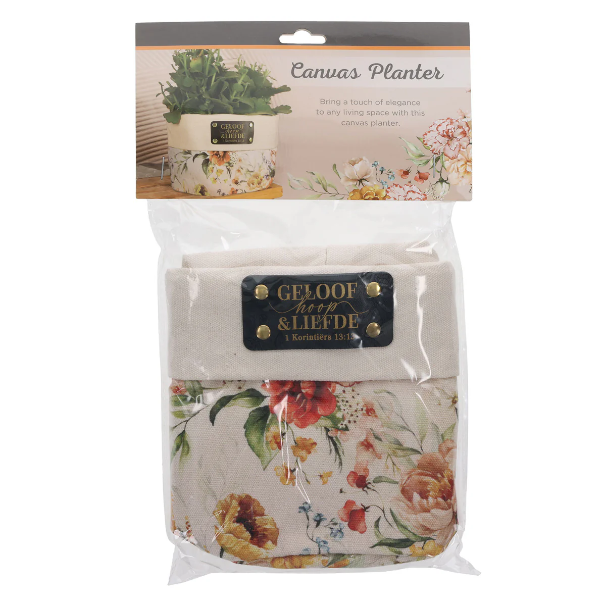 Geloof Hoop en Liefde Afrikaans Canvas Planter Cover - Image 4