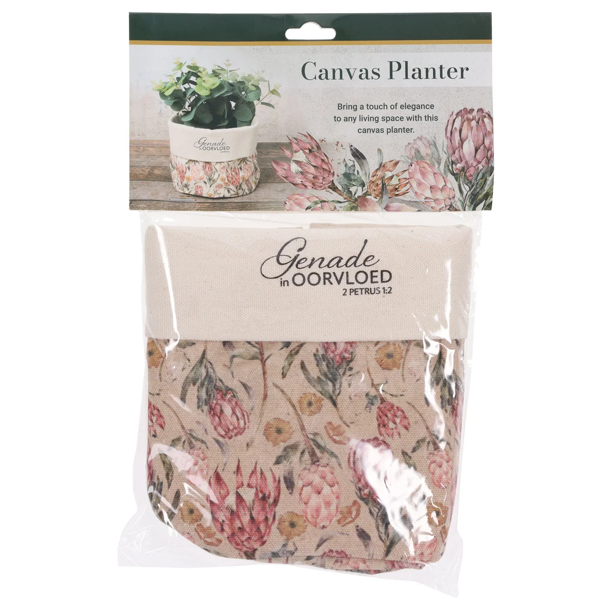 Genade in Oorvloed Afrikaans Canvas Planter Cover - Image 3