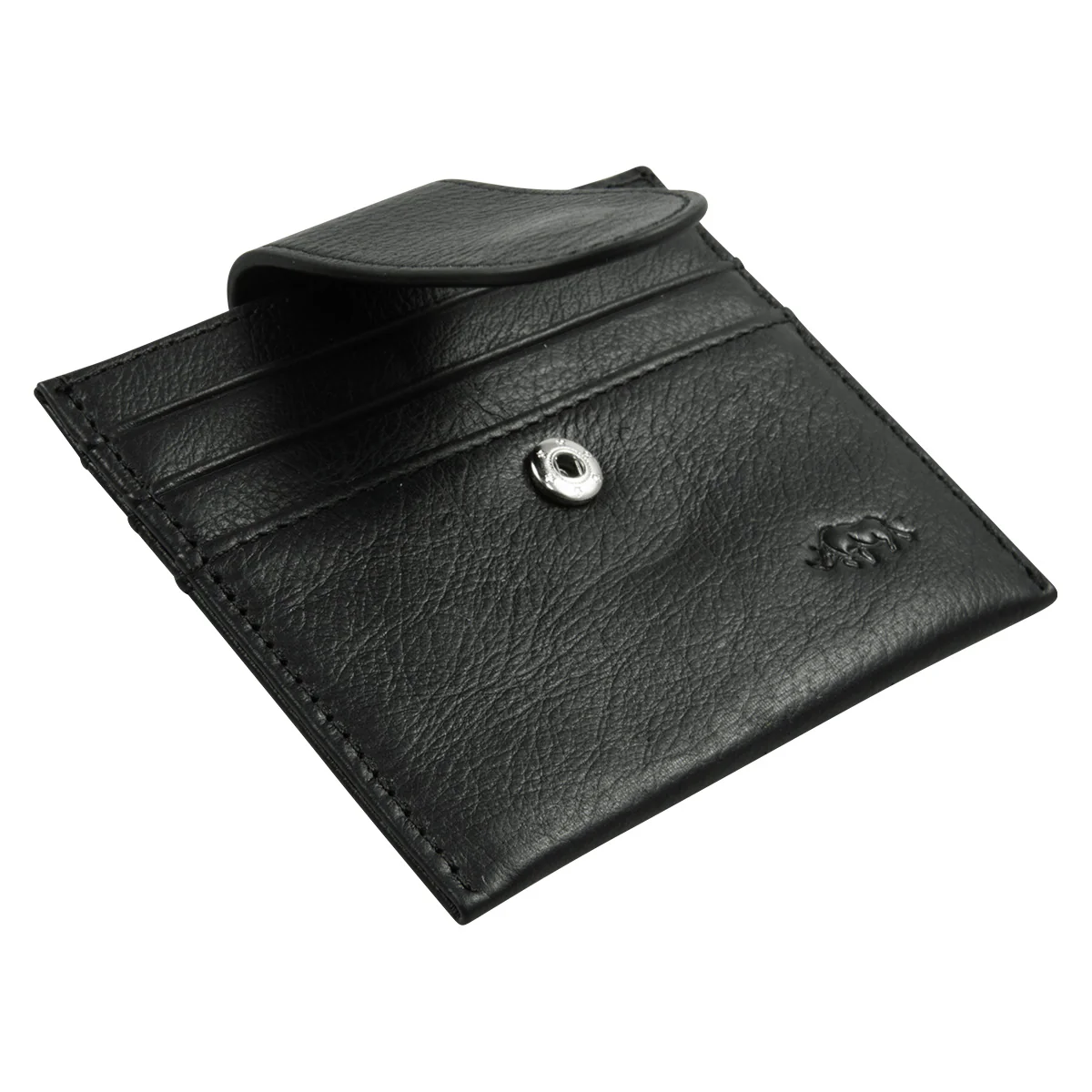 Genuine African Leather Black Wallet With Clip Closure - Image 4