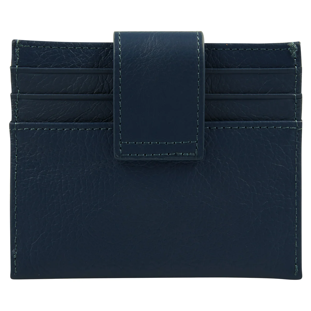 Genuine African Leather Blue Wallet With Clip Closure - Image 2