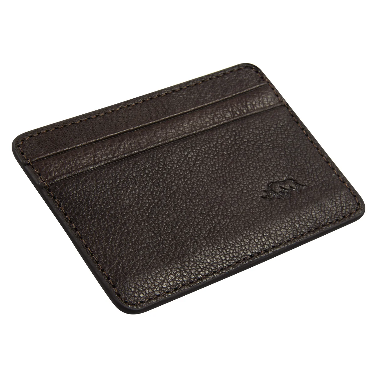 Genuine African Leather Dark Brown Card And ID Holder - Image 3