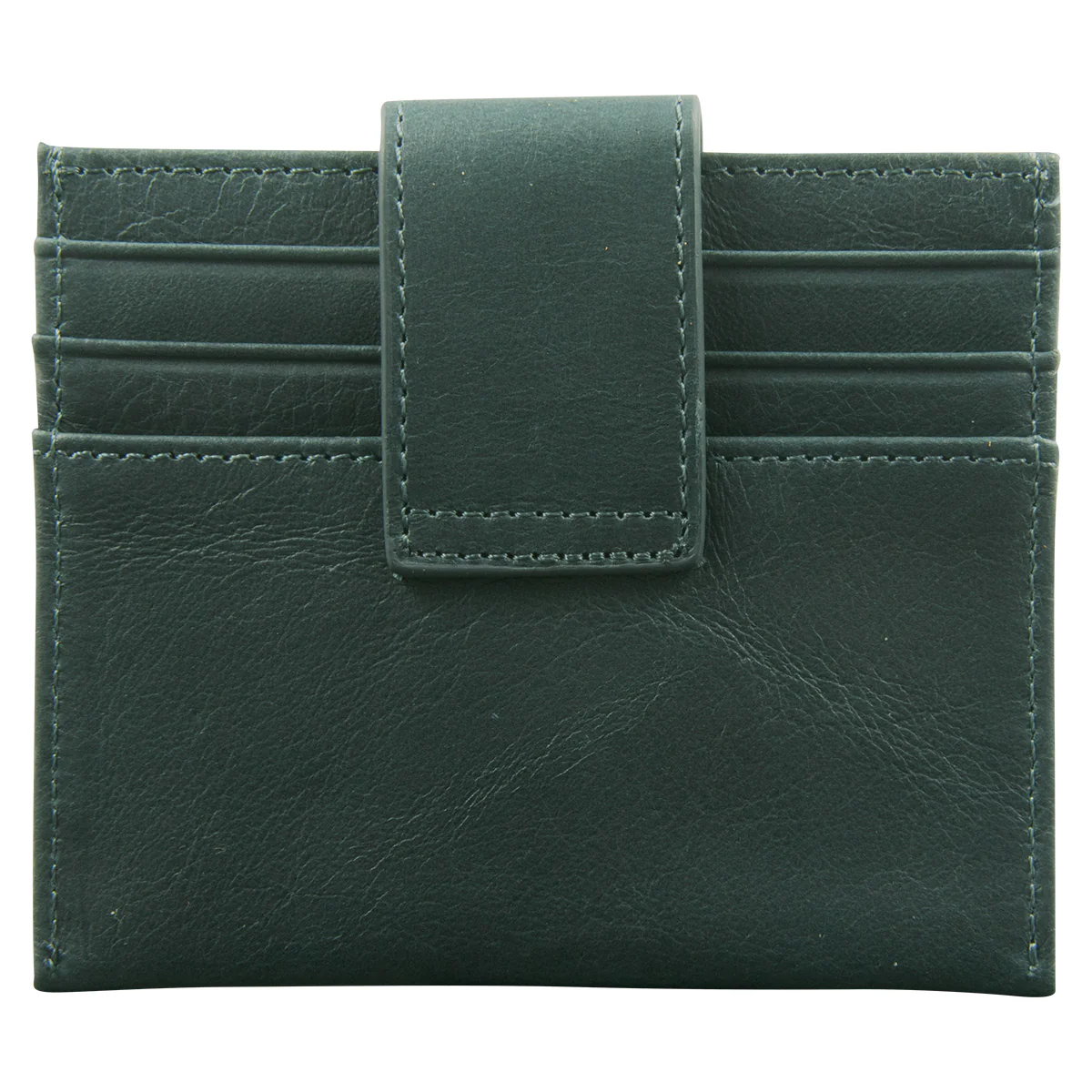Genuine African Leather Dark Charcoal Wallet With Clip Closure - Image 2
