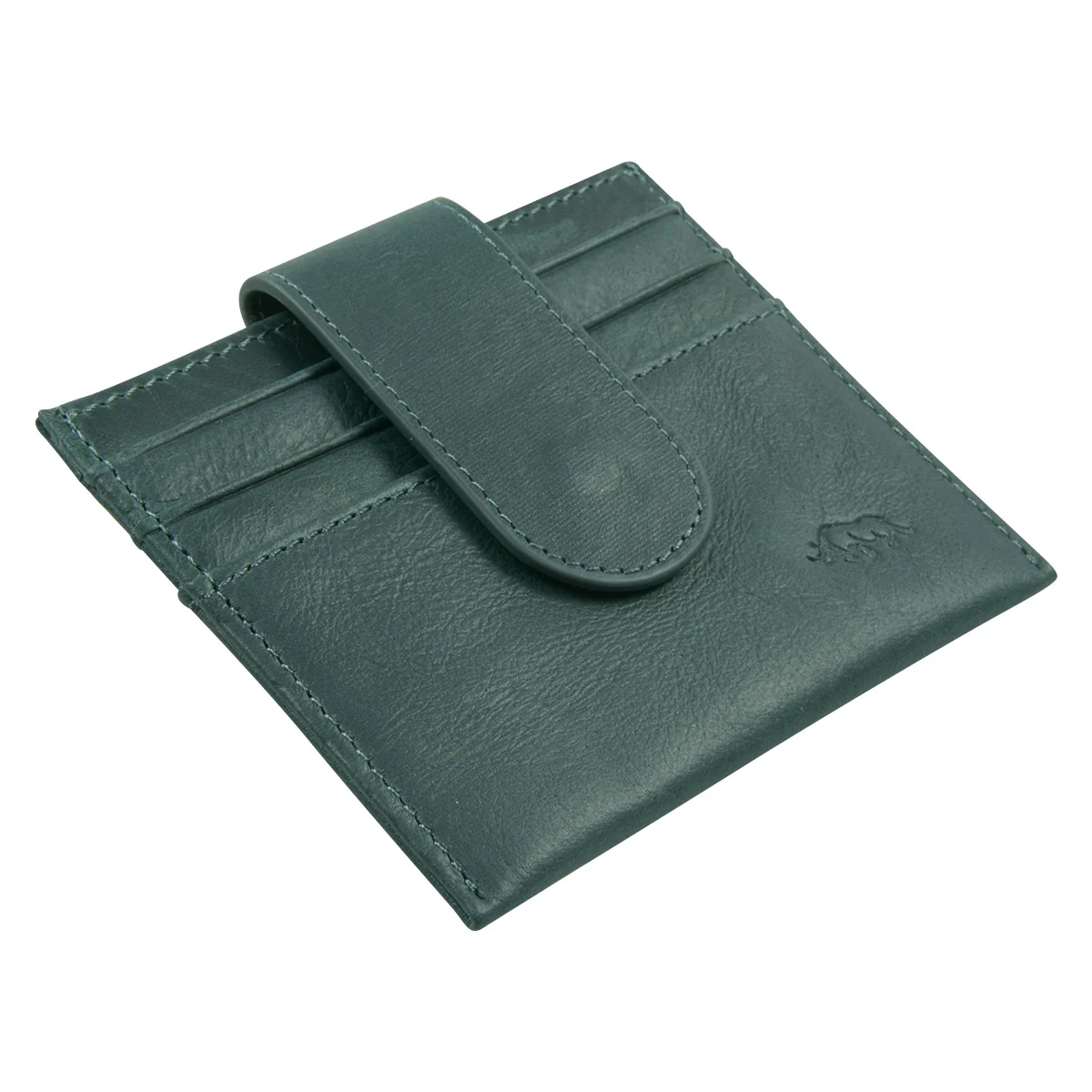 Genuine African Leather Dark Charcoal Wallet With Clip Closure - Image 3
