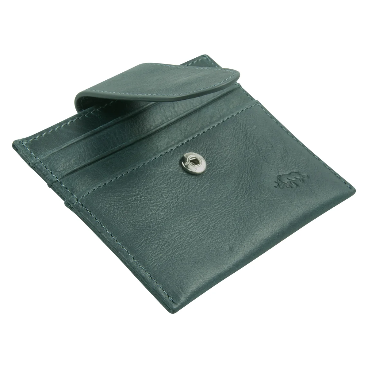 Genuine African Leather Dark Charcoal Wallet With Clip Closure - Image 4
