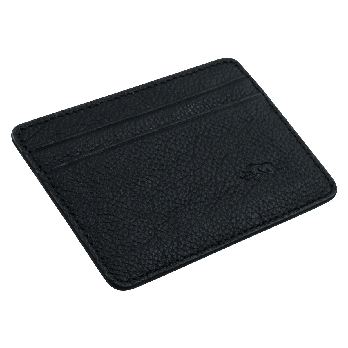 Genuine African Leather Matt Black Card And ID Holder - Image 3