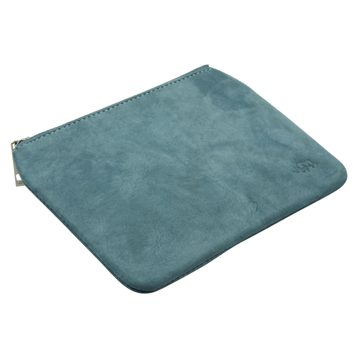 Genuine African Leather Medium Blue Coin Purse - Image 3