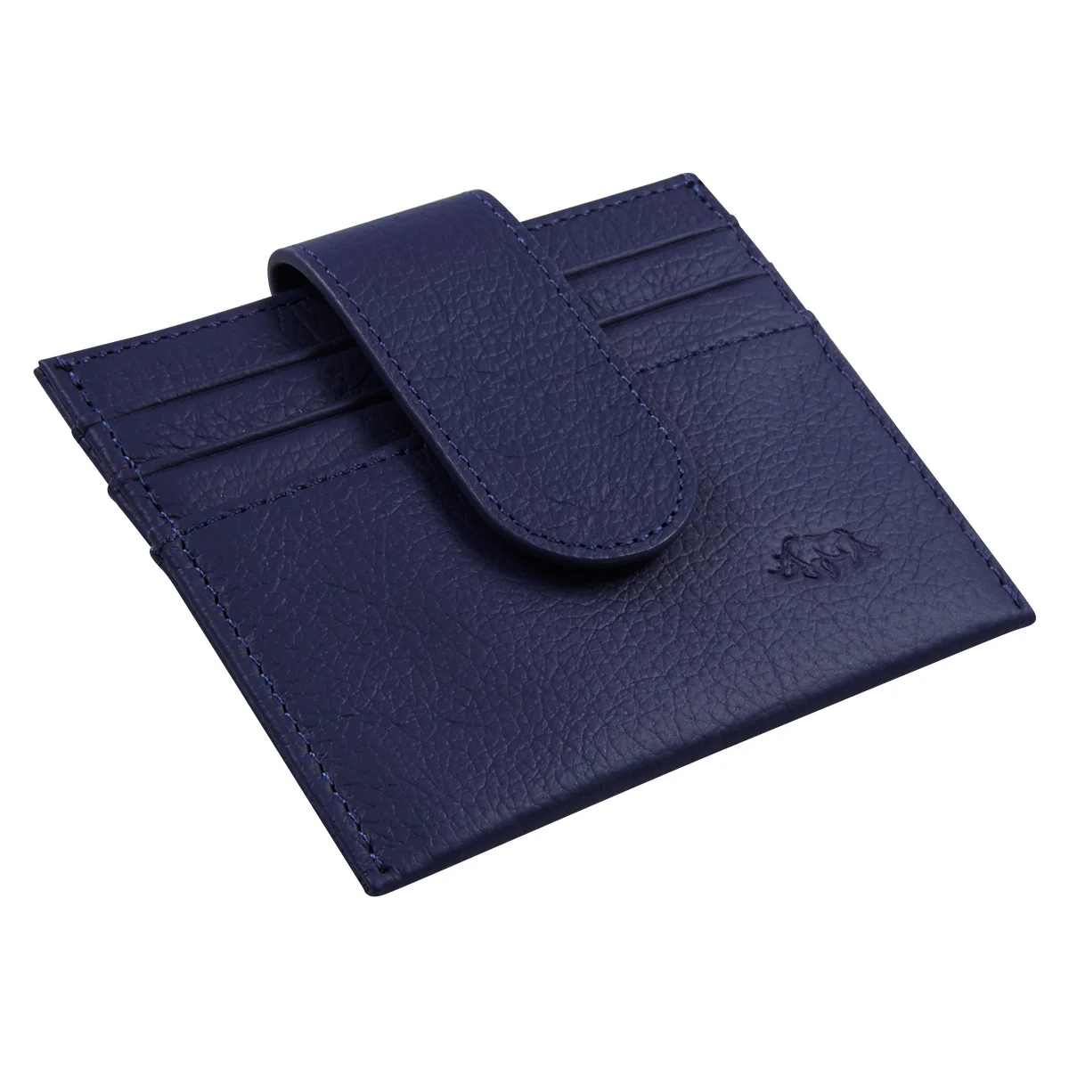 Genuine African Leather Purple Wallet With Clip Closure - Image 3