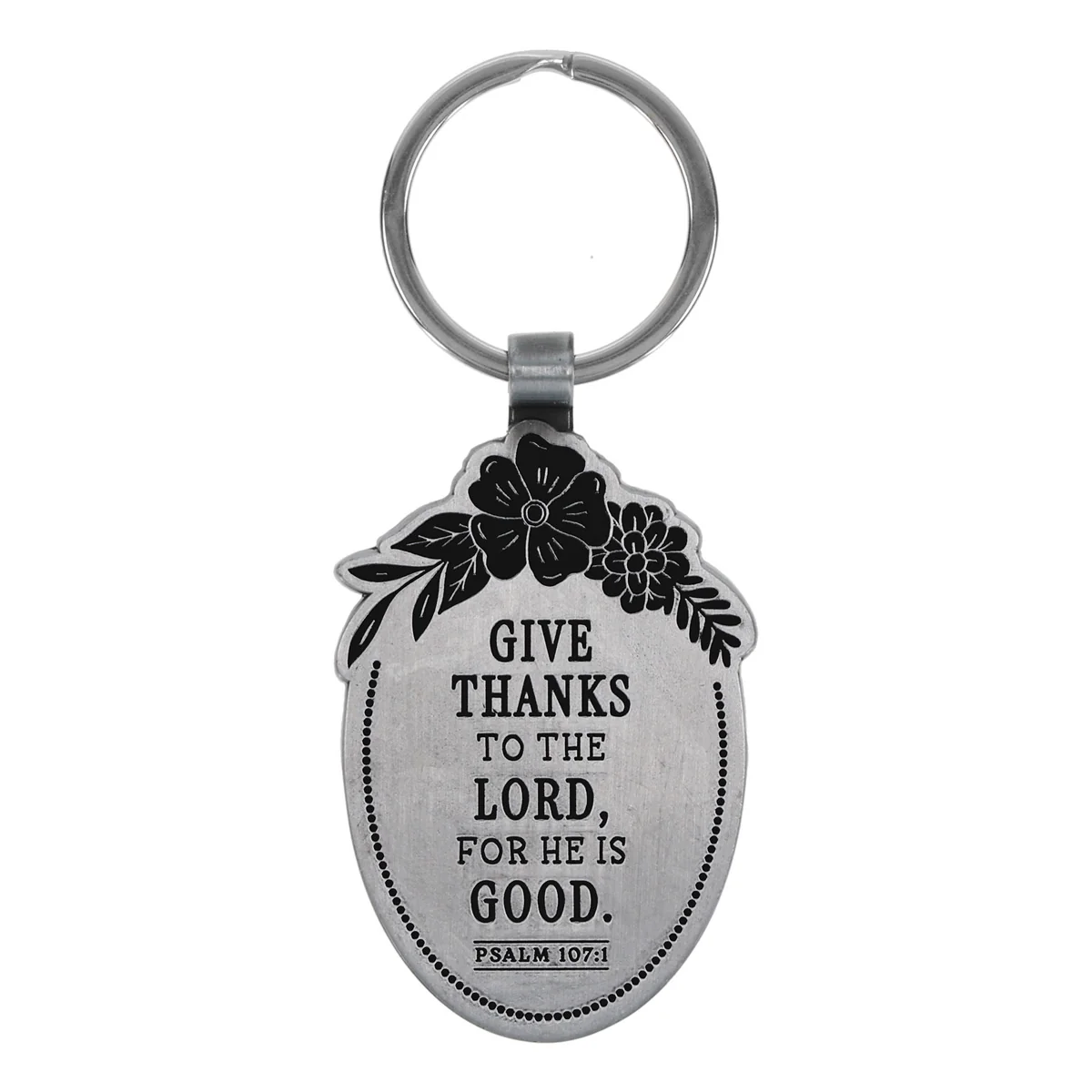 Give Thanks to the Lord for He Is Good Metal Keychain - Image 2