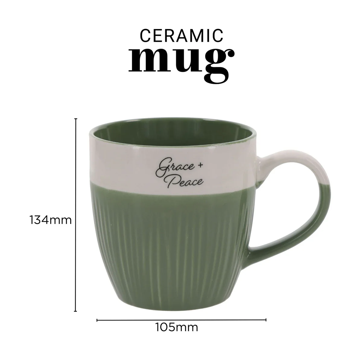 Grace and Peace Green Ceramic Mug - Image 5