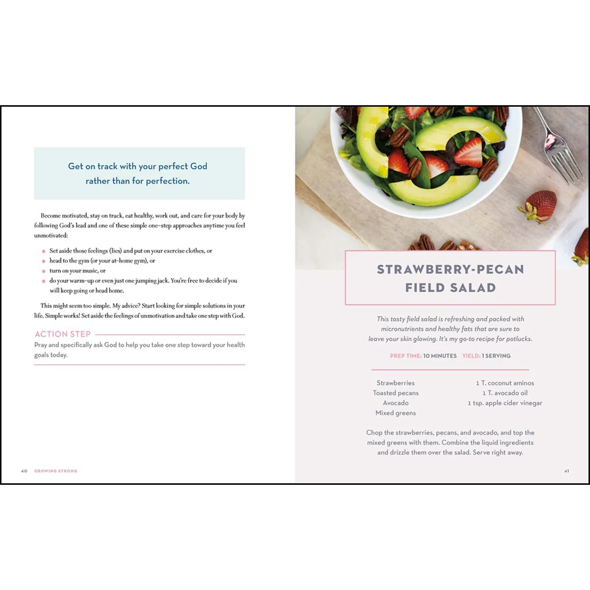 Growing Strong: Workouts, Devotions, And Recipes To Become Healthy From The Inside Out (Hardcover) - Image 5