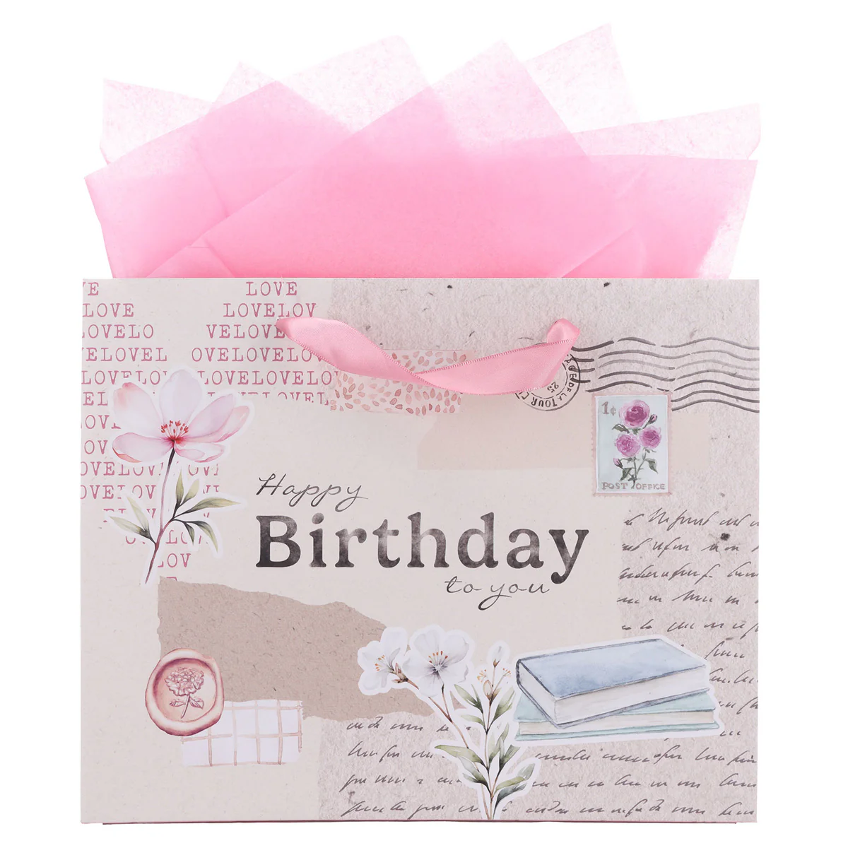 Happy Birthday to You Large Landscape Gift Bag with Card