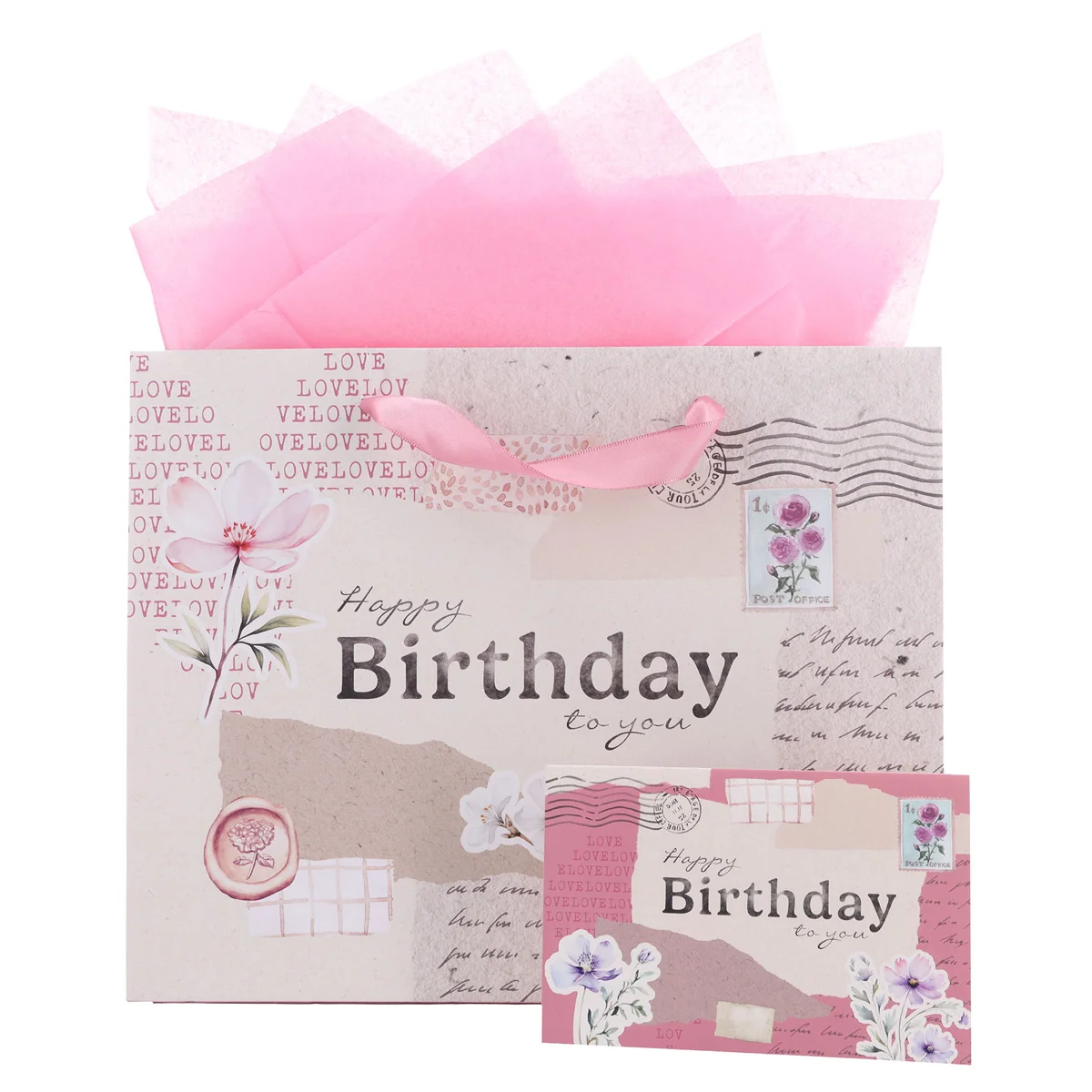 Happy Birthday to You Large Landscape Gift Bag with Card - Image 3