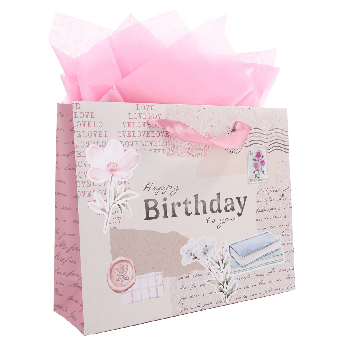 Happy Birthday to You Large Landscape Gift Bag with Card - Image 4
