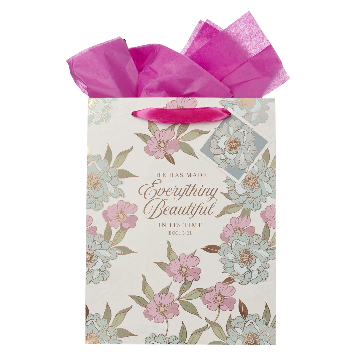 He Has Made Everything Beautiful in Its Time Portrait Gift Bag with Gift Tag