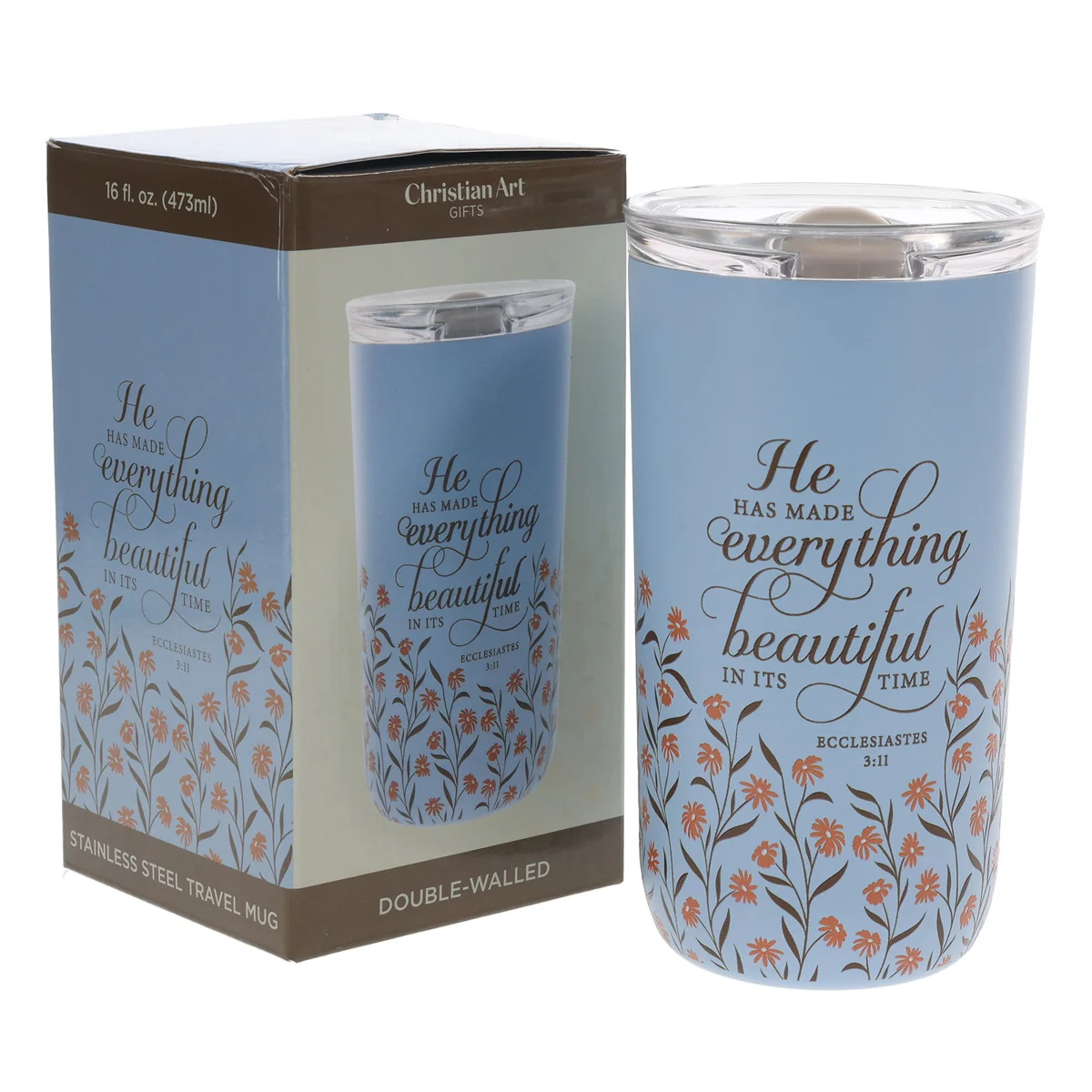 He Has Made Everything Beautiful in Its Time Stainless Steel Travel Mug - Image 4