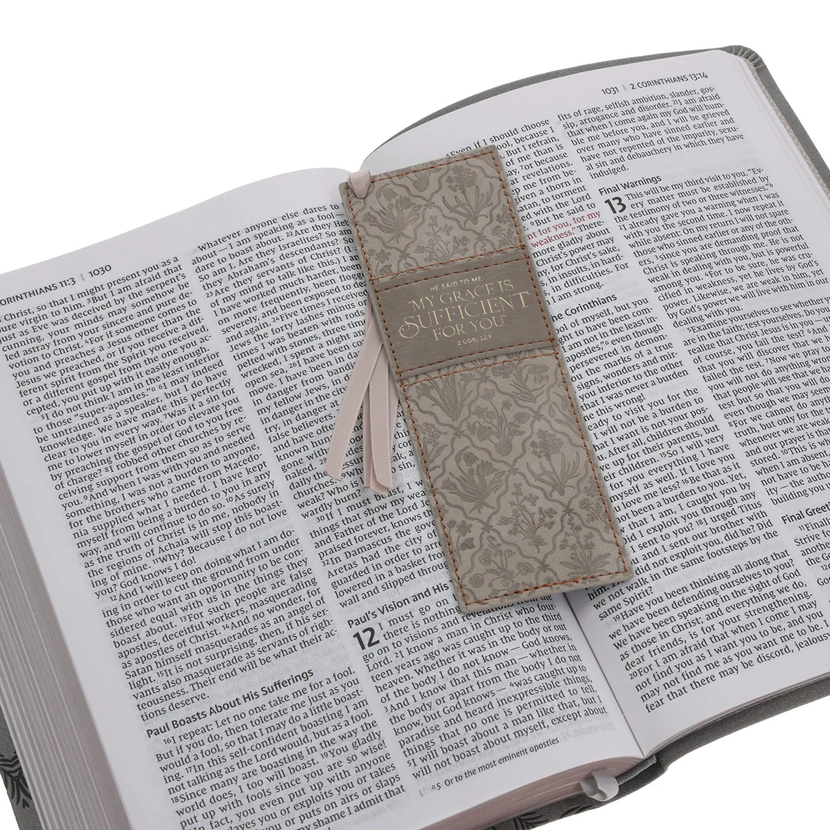 He Said to Me, My Grace Is Sufficient for You Faux Leather Bookmark - Image 3