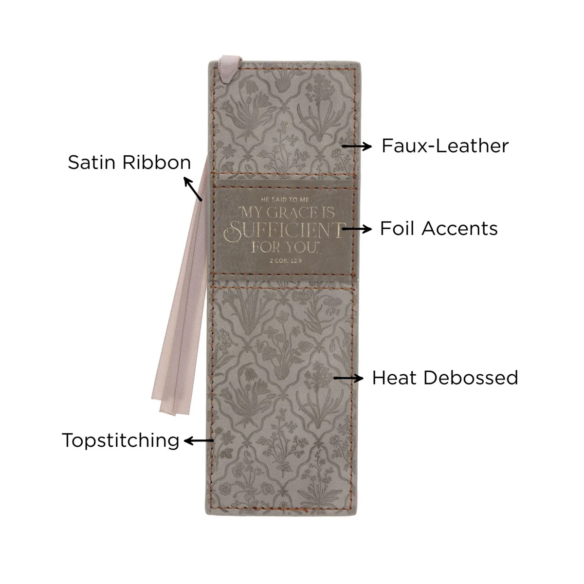 He Said to Me, My Grace Is Sufficient for You Faux Leather Bookmark - Image 5
