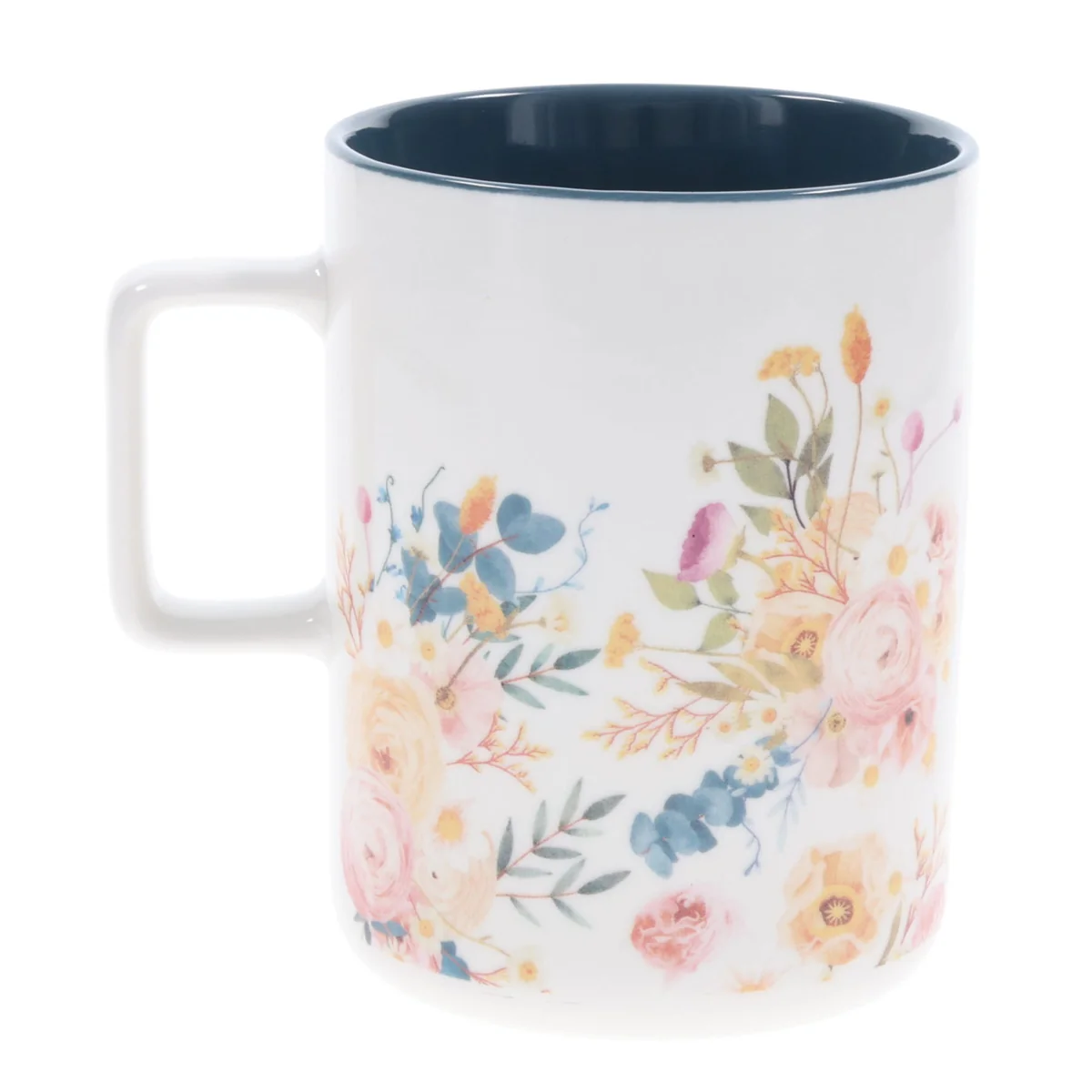 His Love Endures Forever Ceramic Mug with Teal Interior - Image 2
