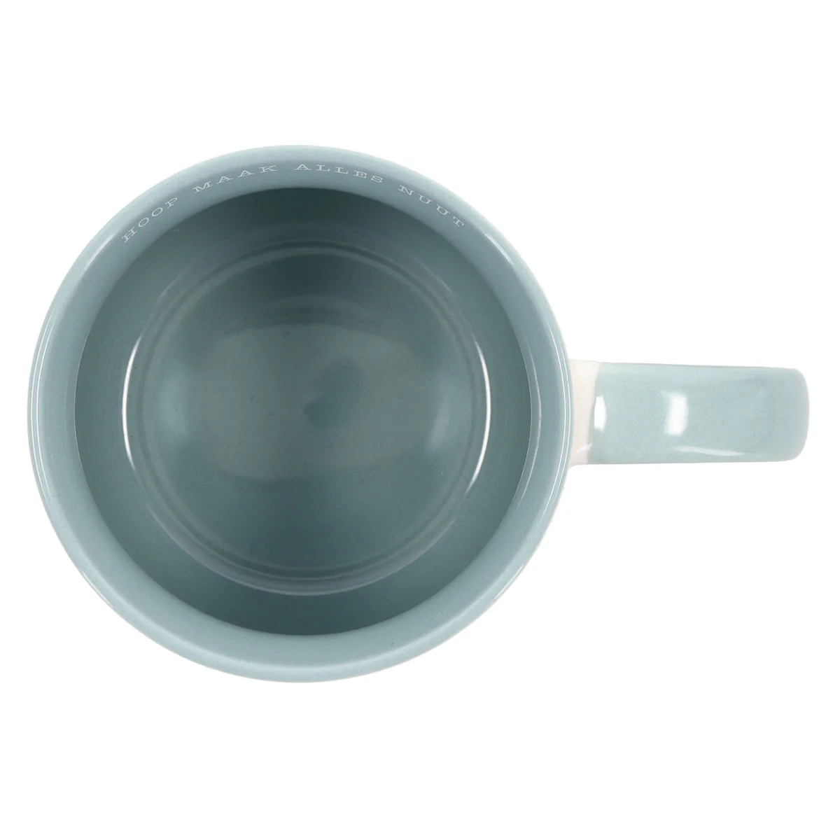 Hoop Maak Alles Nuut Afrikaans Ceramic Mug with Teal Interior - Image 3