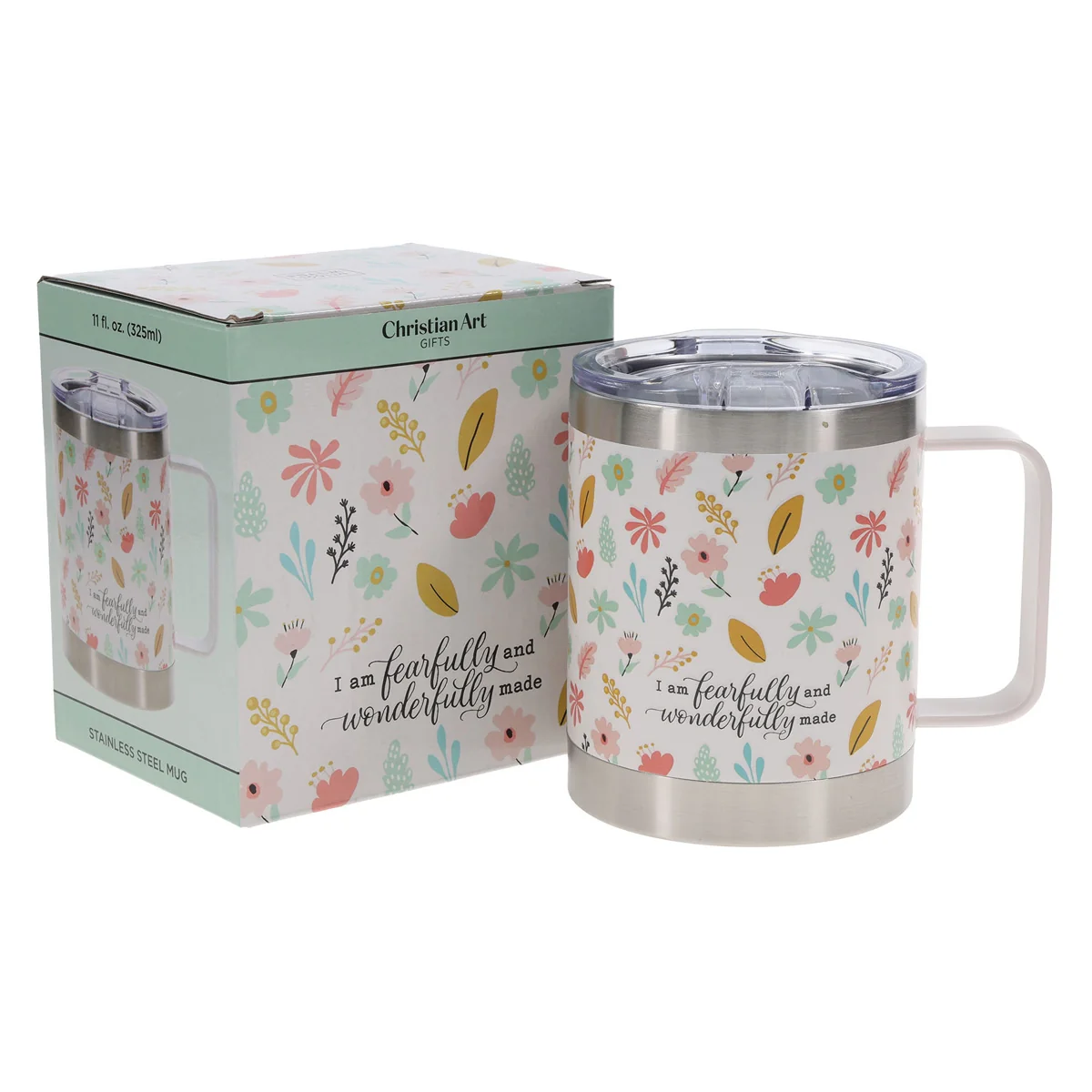 I Am Fearfully and Wonderfully Made Stainless Steel Camp Style Travel Mug - Image 4