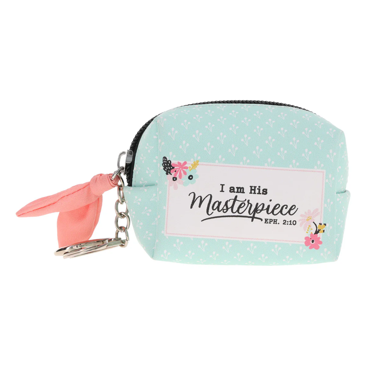 I Am His Masterpiece Faux Leather Pouch Keychain