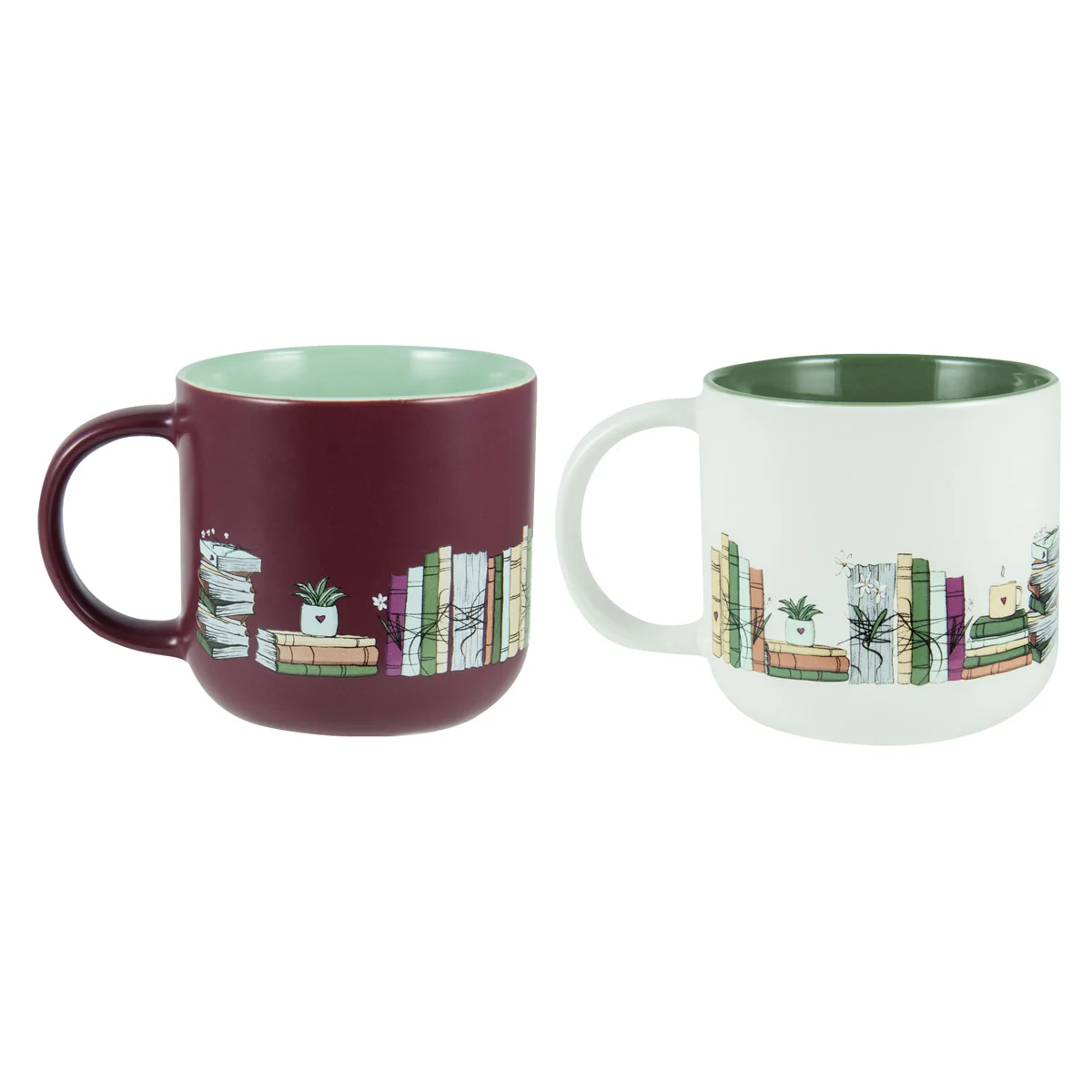 I Love Books Two Piece Ceramic Mug Set - Image 2