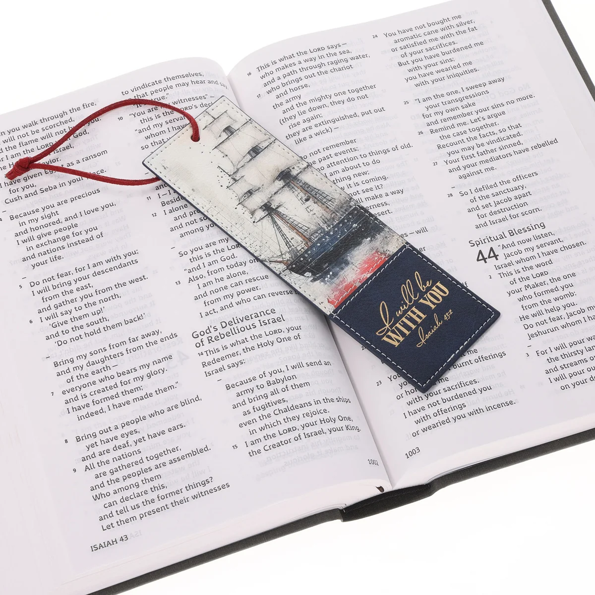 I Will Be with You Faux Leather Bookmark - Image 3