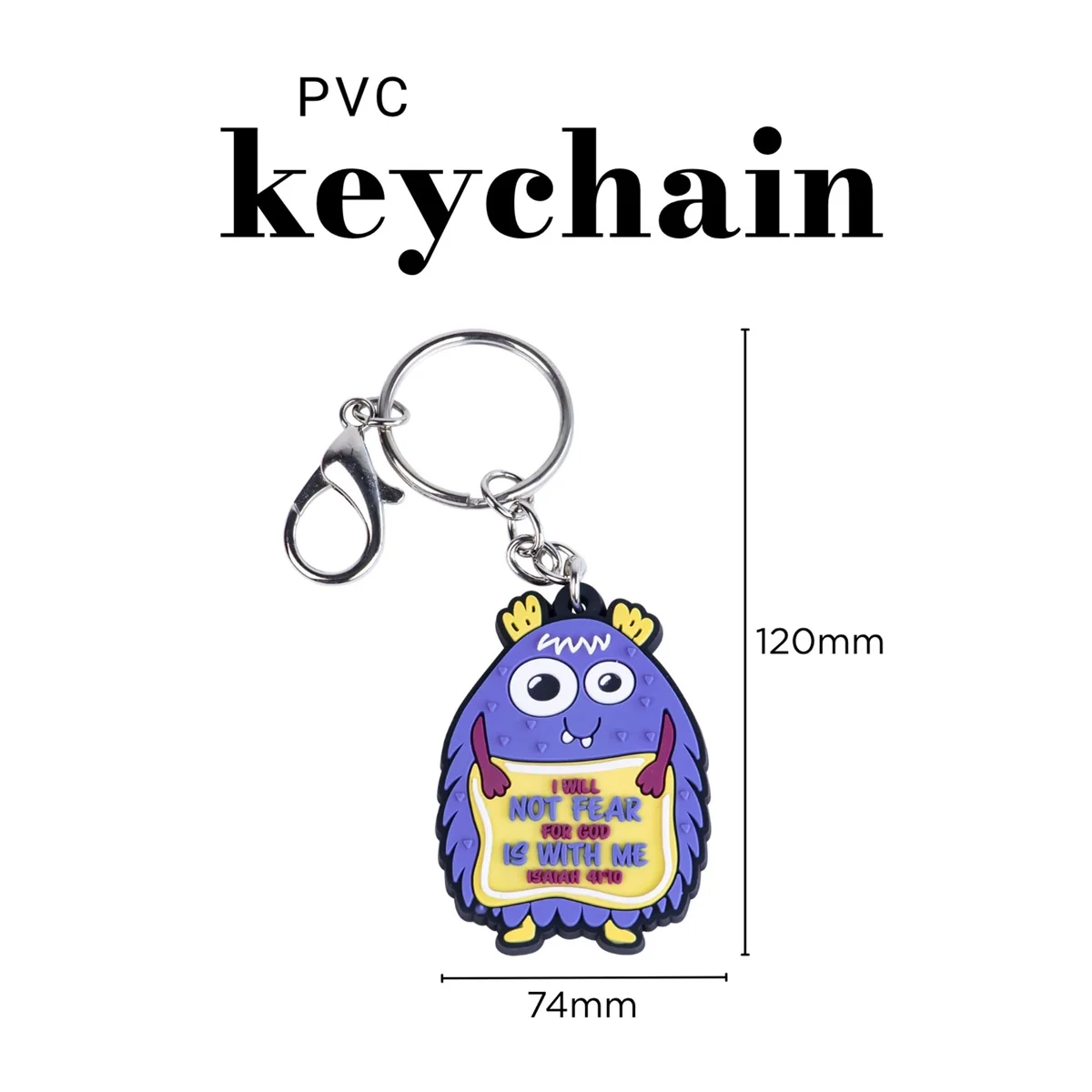 I Will Not Fear For God Is With Me Key Ring - Isaiah 41:10 - Image 3