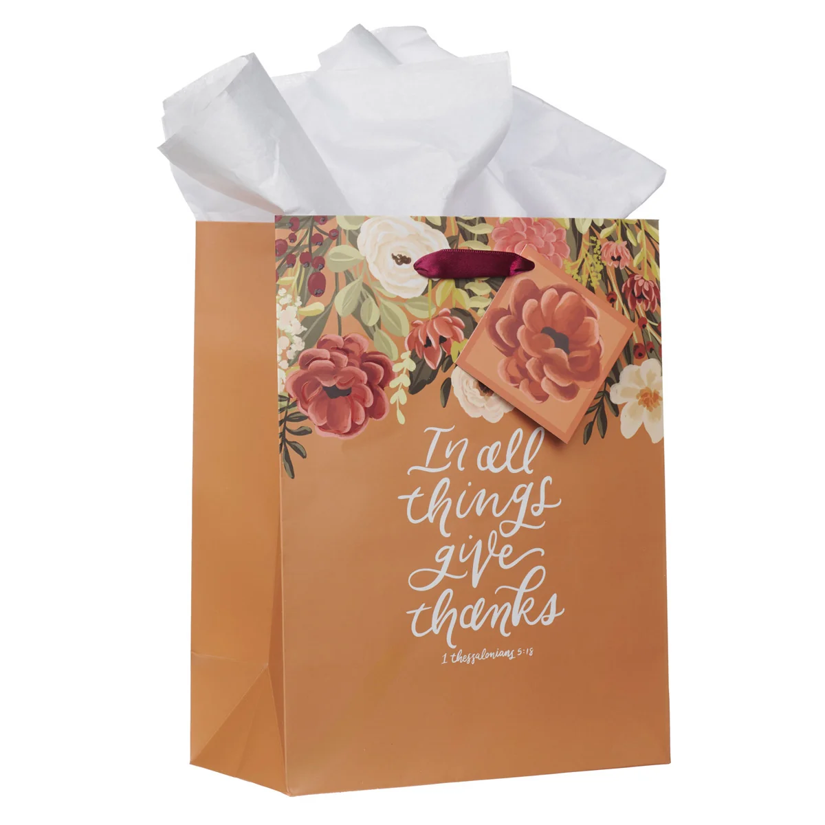 In All Things Give Thanks Medium Gift Bag with Gift Tag - Image 3
