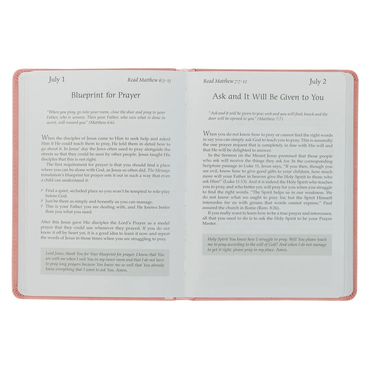 In Touch with God: 366 Devotions Peach (Faux Leather) - Image 6