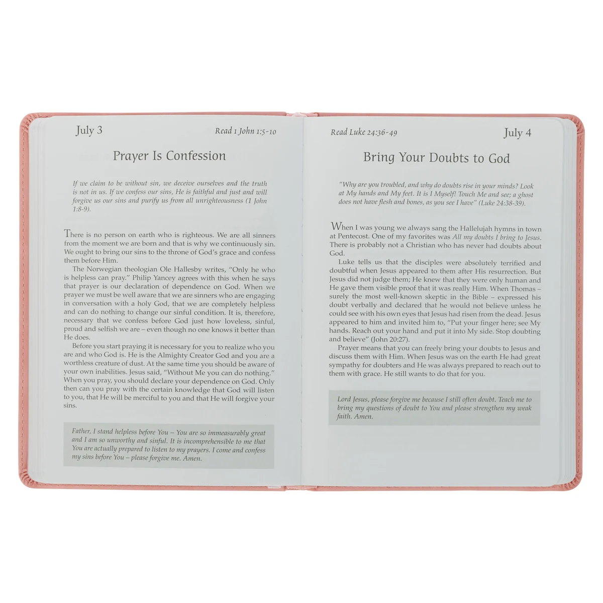In Touch with God: 366 Devotions Peach (Faux Leather) - Image 7