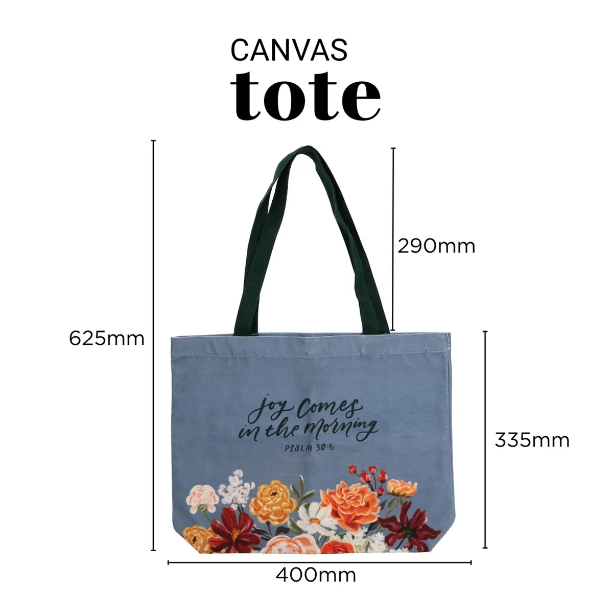 Joy Comes in the Morning Canvas Tote Bag - Image 4