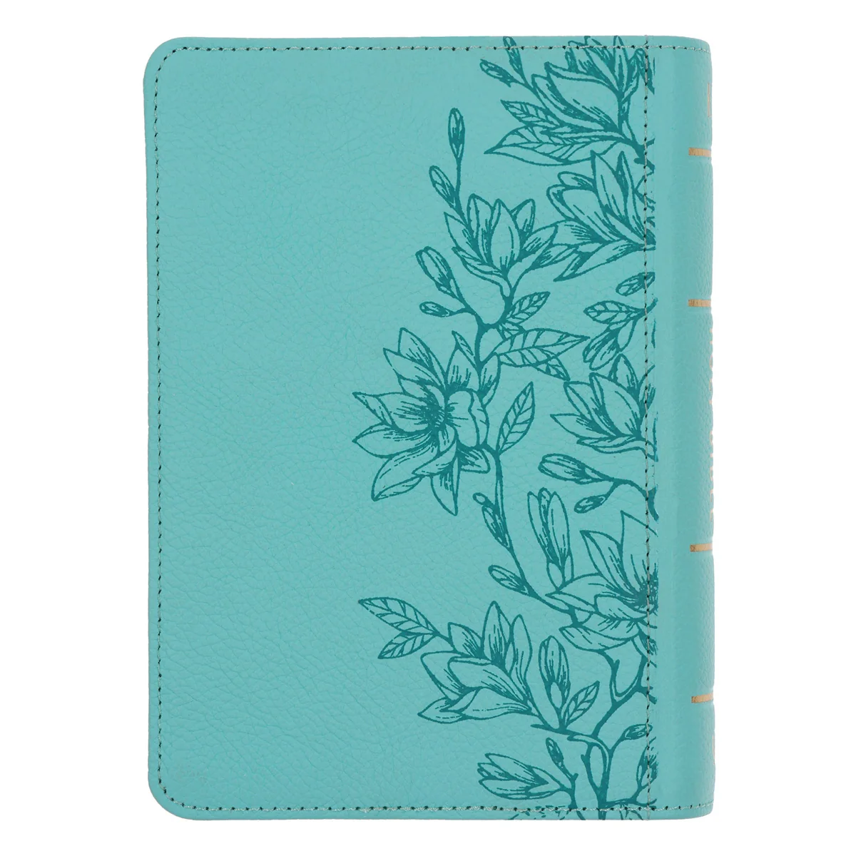 KJV Aqua Floral Genuine Leather Compact Large Print Bible - Image 2
