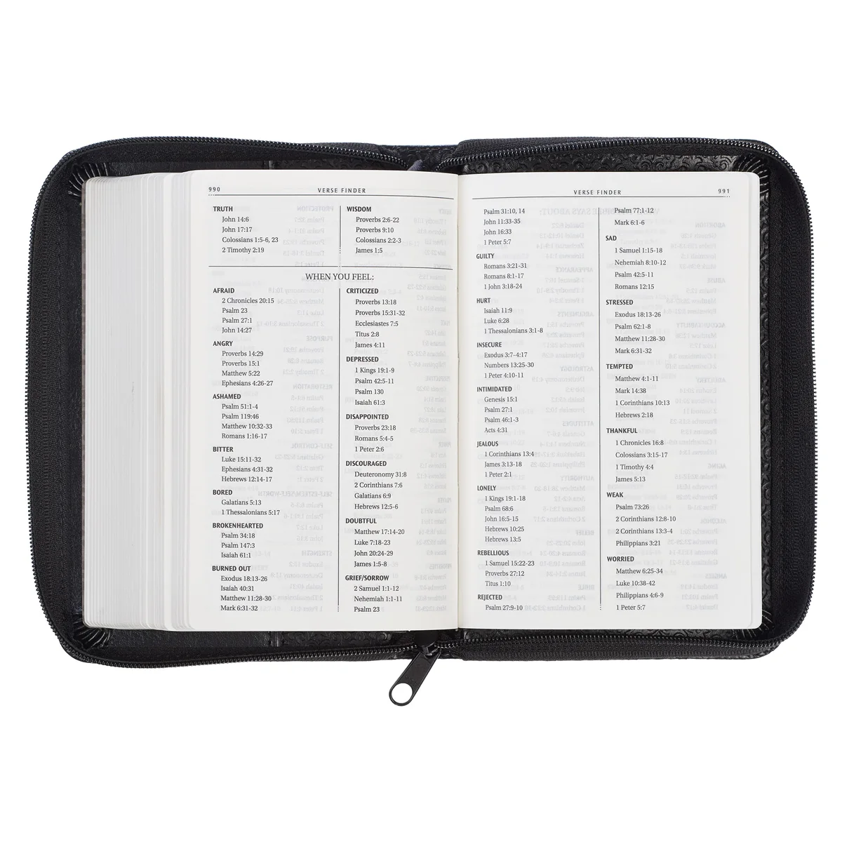 KJV Black Faux Leather Mini Pocket Edition Bible Red Letter With Zip - Image 5