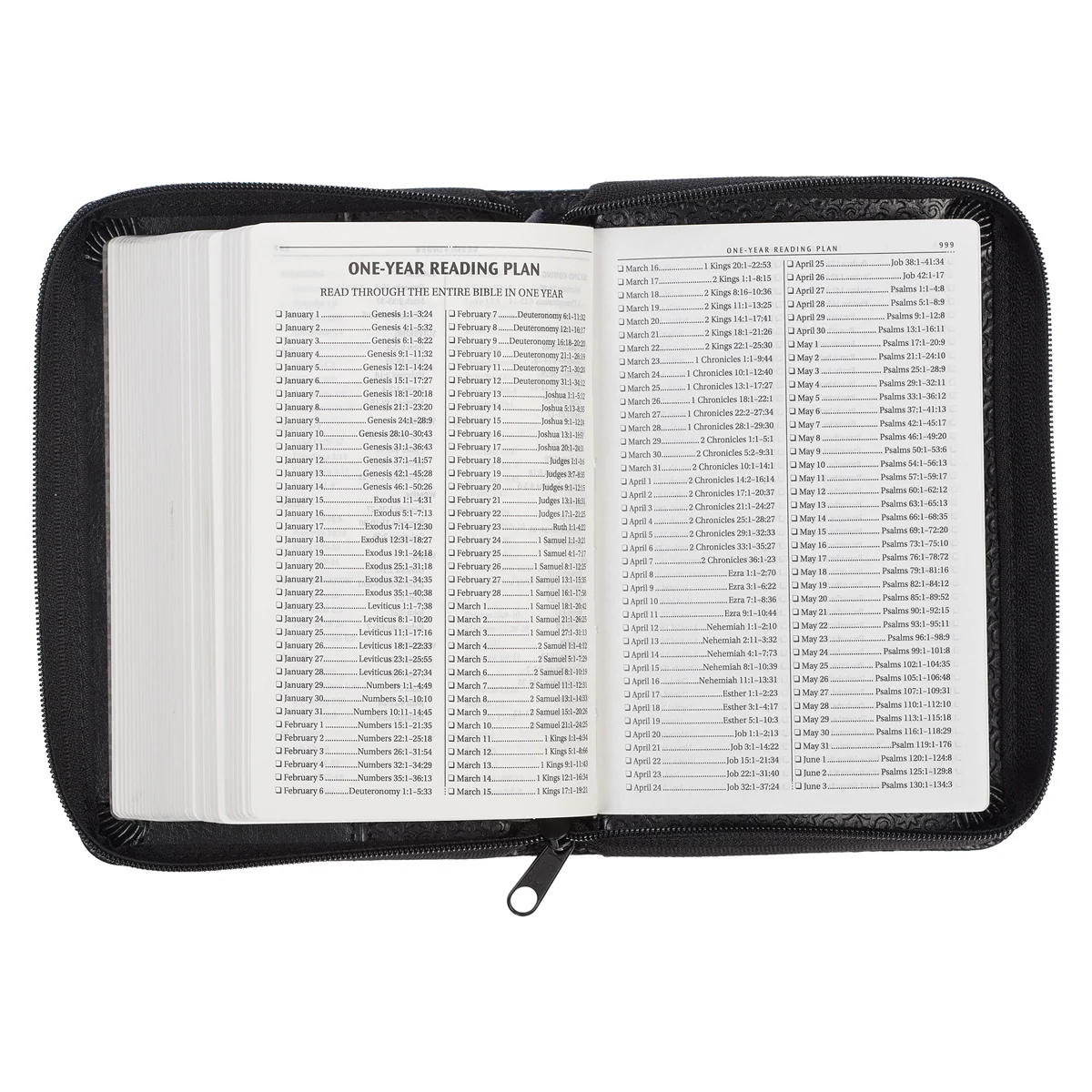 KJV Black Faux Leather Mini Pocket Edition Bible Red Letter With Zip - Image 6