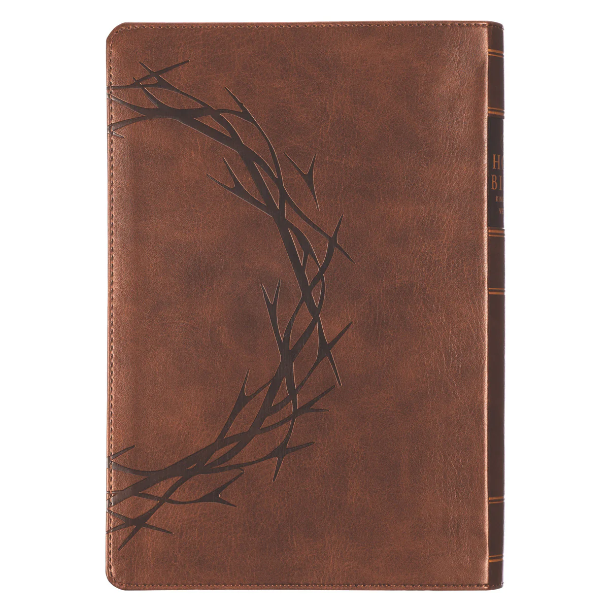 KJV Brown Crown of Thorns Faux Leather Giant Print Full-Size Bible - Image 2