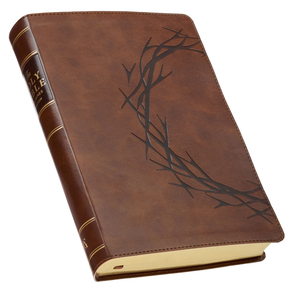 KJV Brown Crown of Thorns Faux Leather Giant Print Full-Size Bible - Image 3