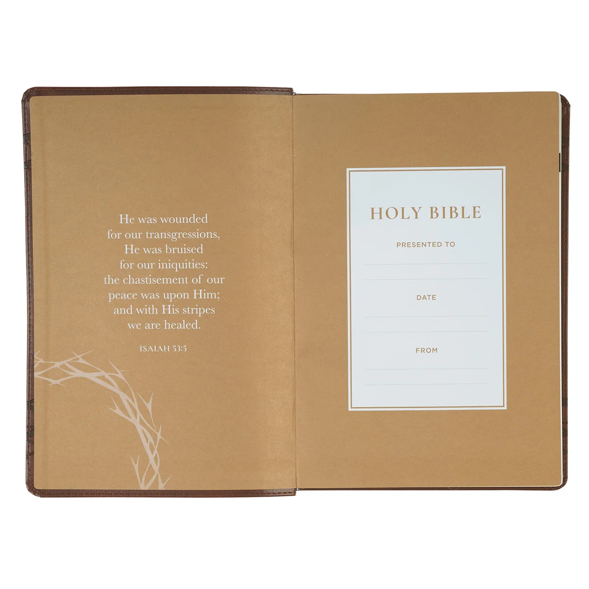 KJV Brown Crown of Thorns Faux Leather Giant Print Full-Size Bible - Image 4