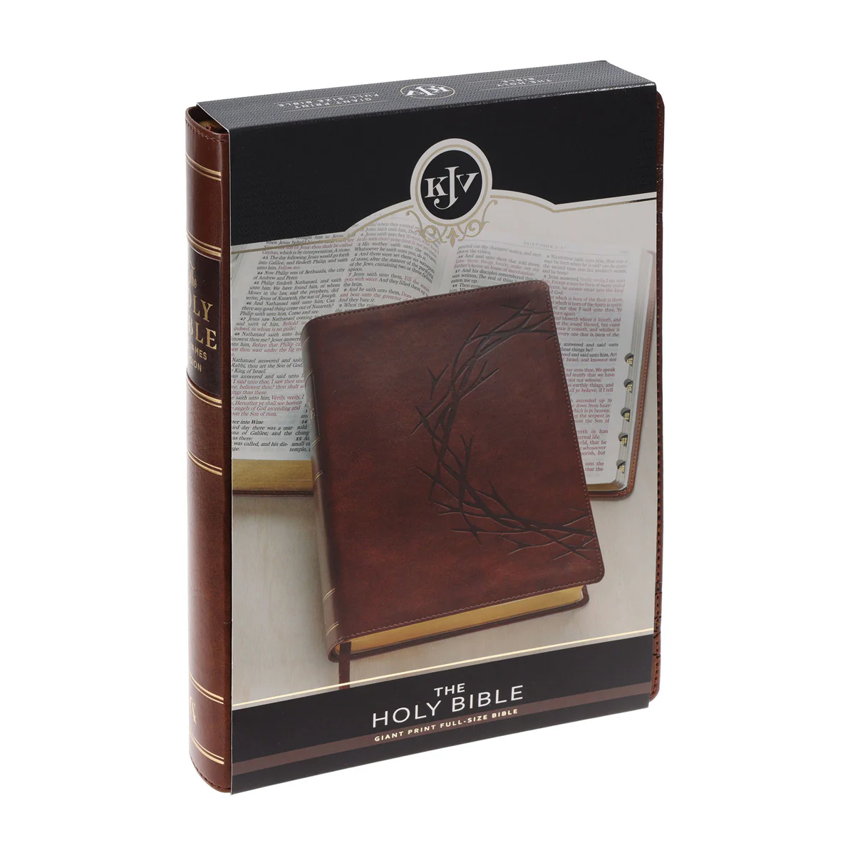 KJV Brown Crown of Thorns Faux Leather Giant Print Full-Size Bible - Image 6