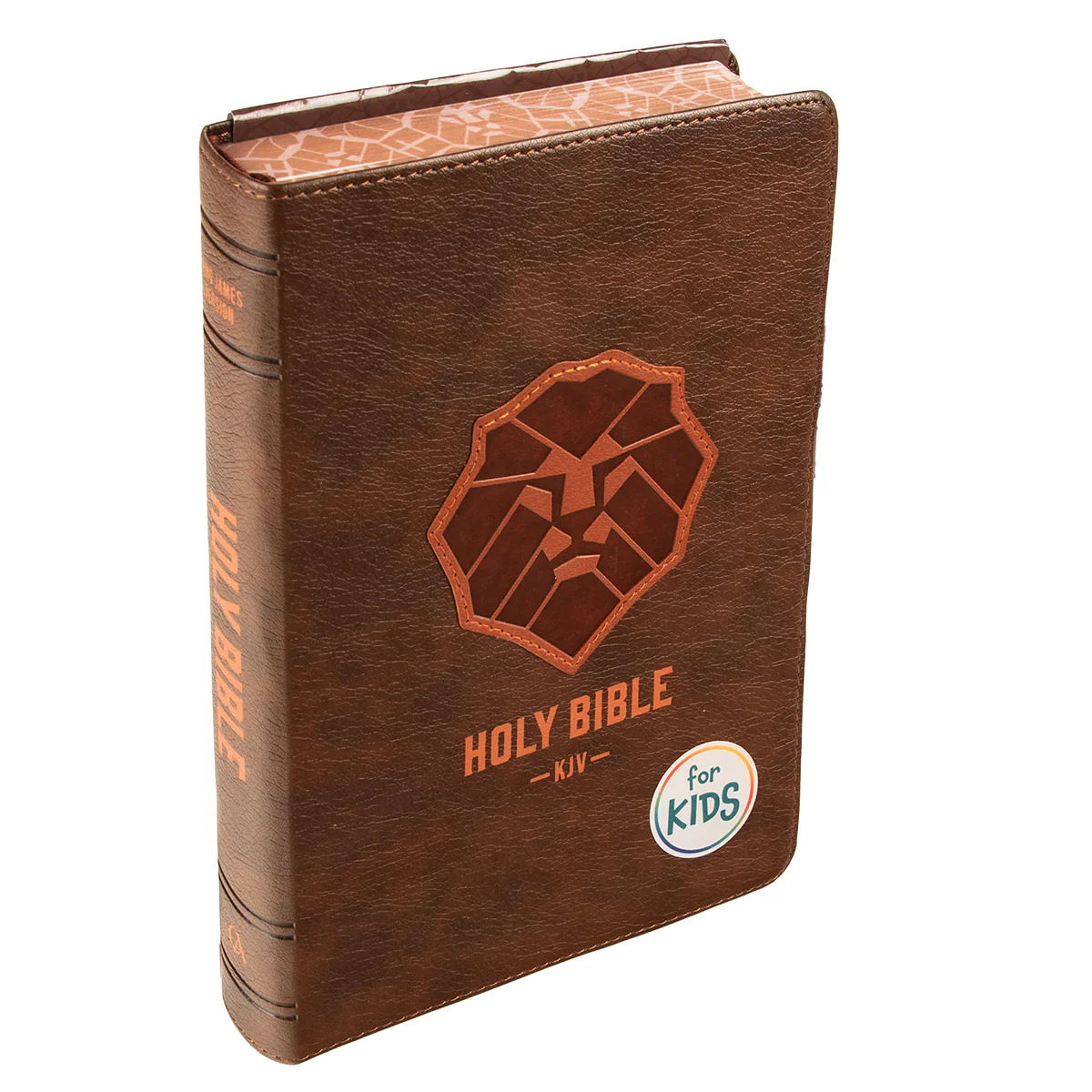 KJV Brown Lion Faux Leather Flexcover Kids Bible Large Print - Image 3