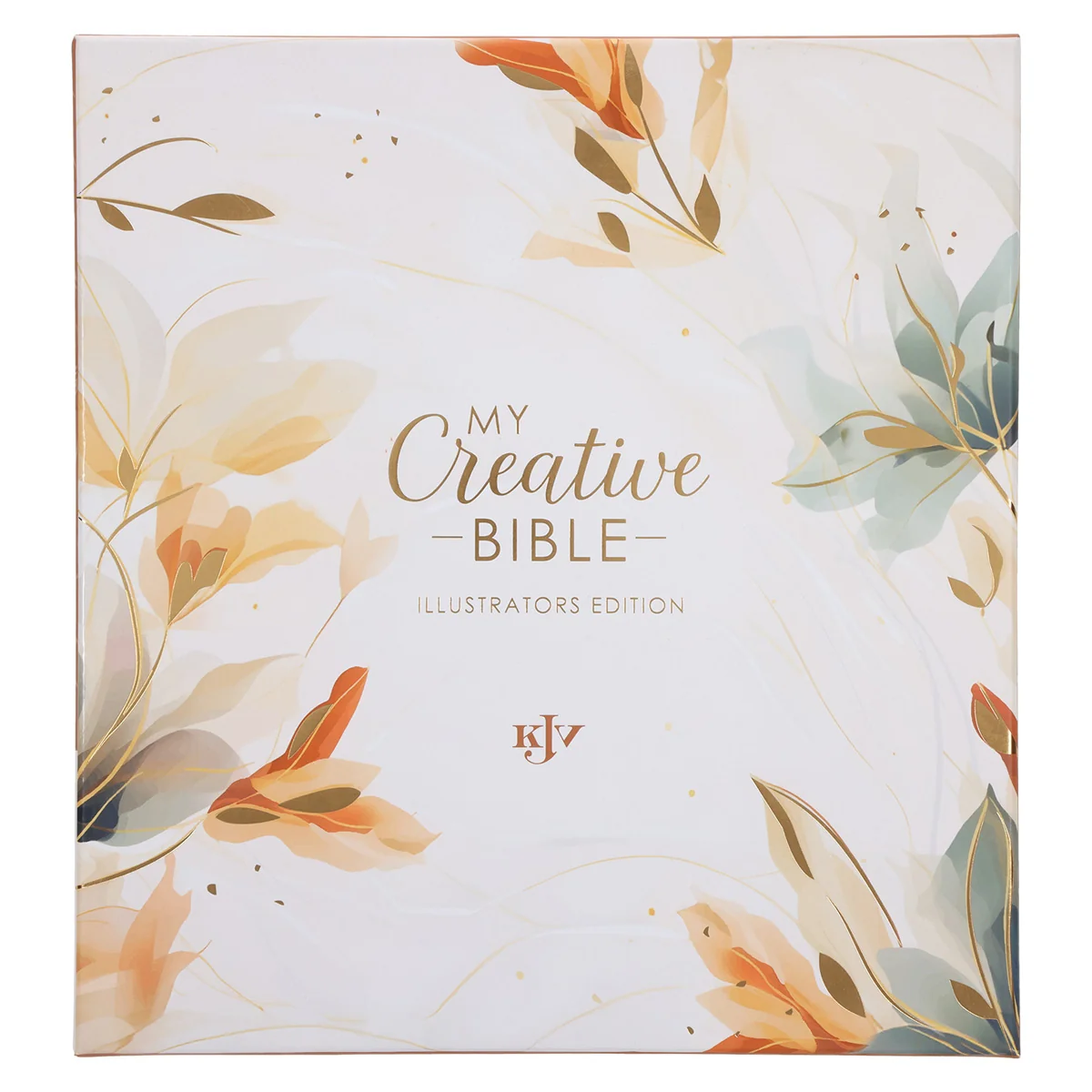 KJV Cream & Gold Leaves Spiral-Bound Faux Leather My Creative Bible Illustrators Edition - Image 7