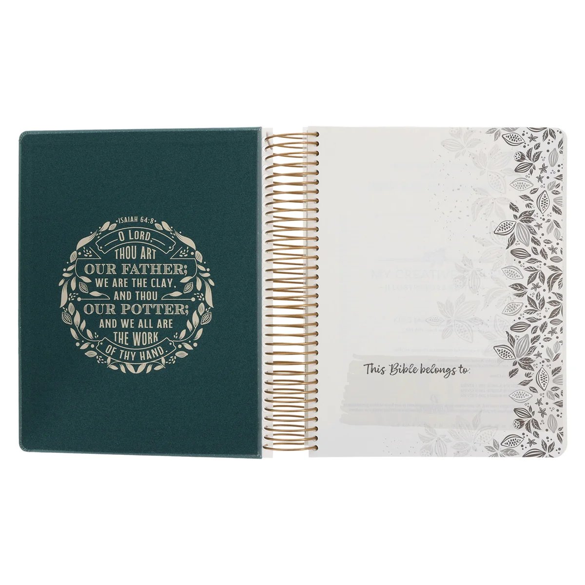 KJV Teal Spiral-Bound Hardcover Linen Cloth My Creative Bible Illustrators Edition - Image 4