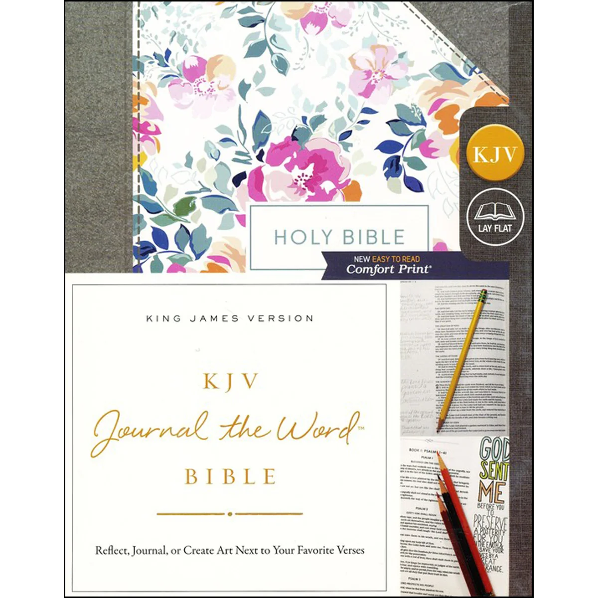KJV Journal: The Word Bib Red Letter Cloth Pink Flora (Comfort Print)(Hardcover) - Image 3