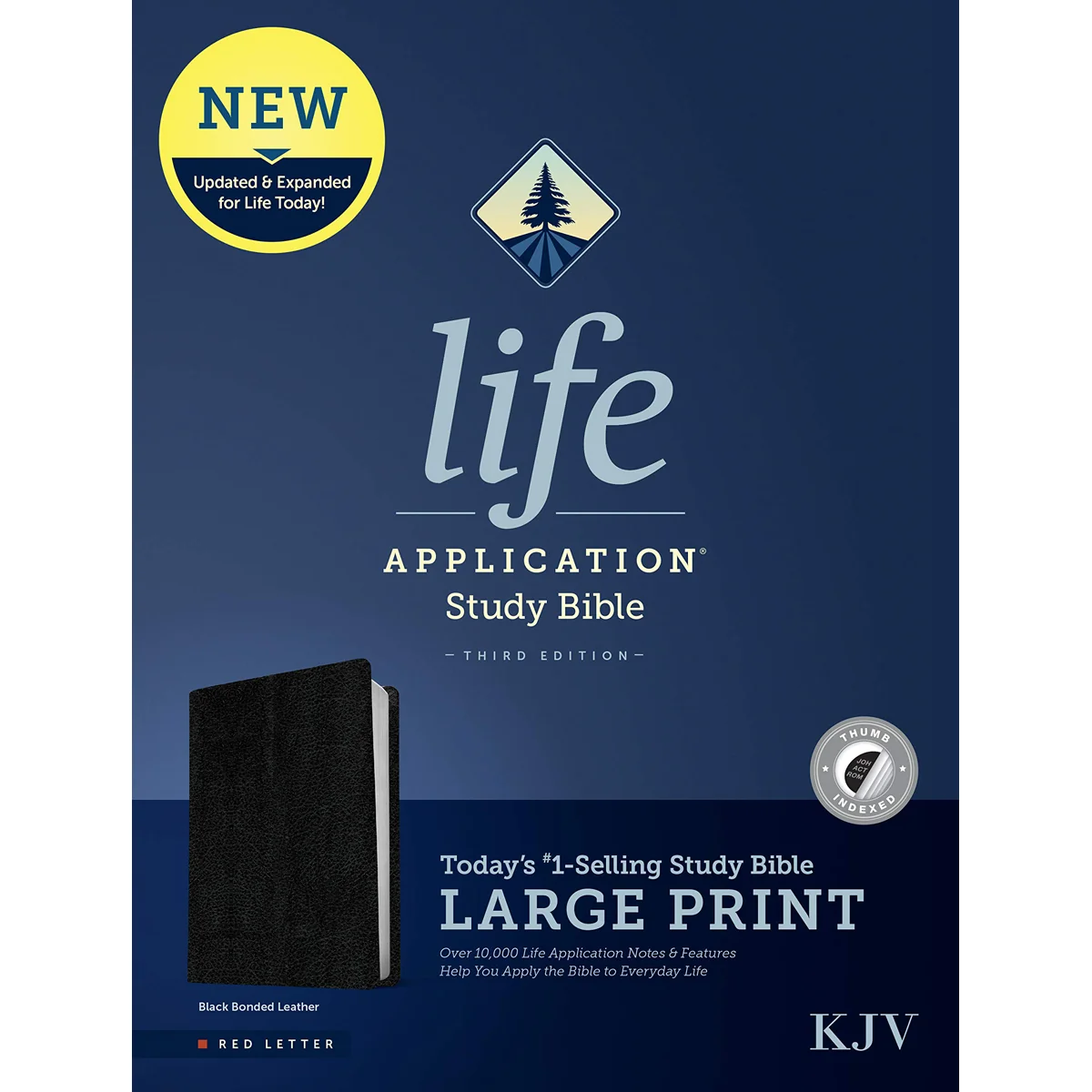 KJV Life Application Study Bible, Third Ed, Large Print, Red Letter, Index, Black (Bonded Leather) - Image 3
