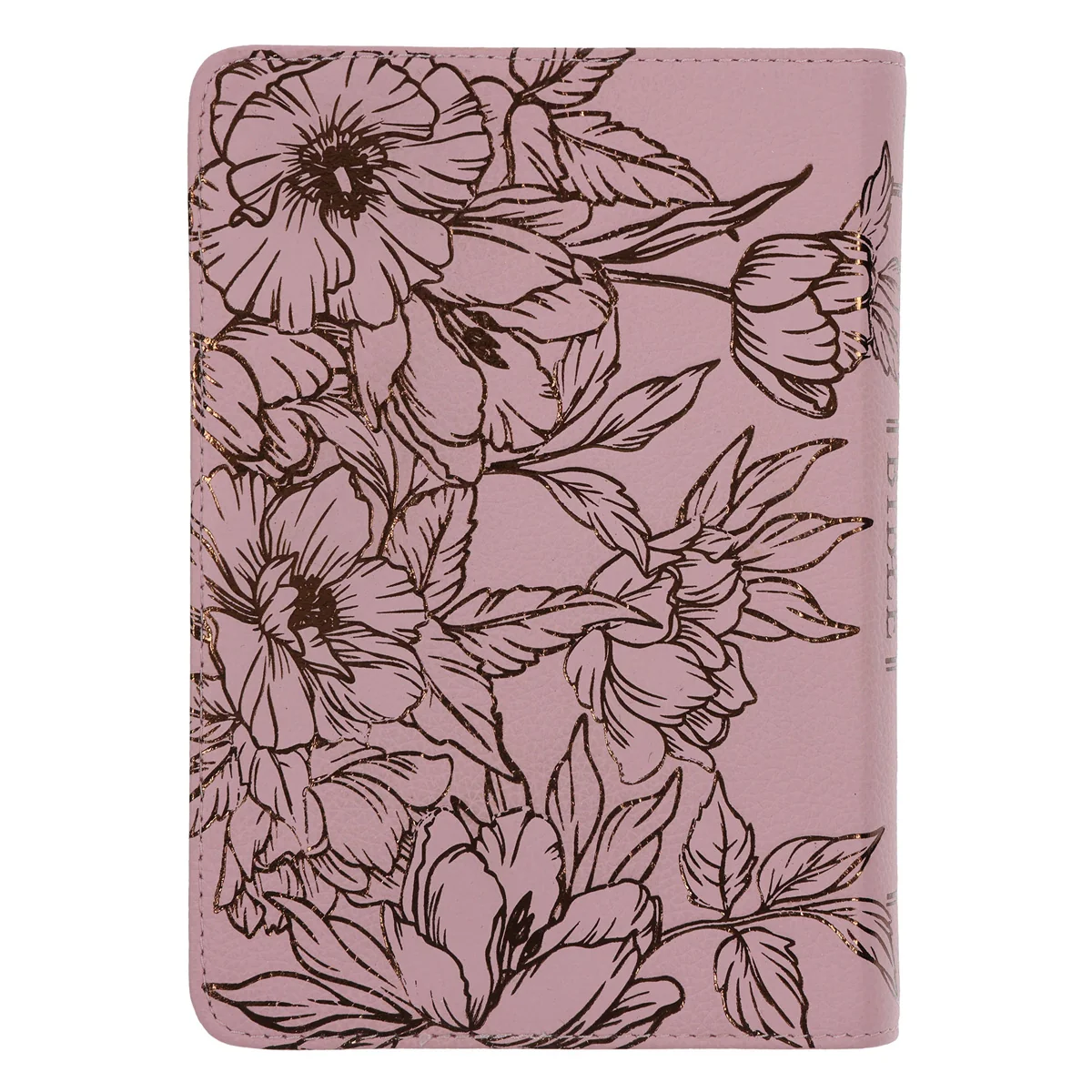 KJV Light Pink Floral Genuine Leather Compact Large Print Bible - Image 2