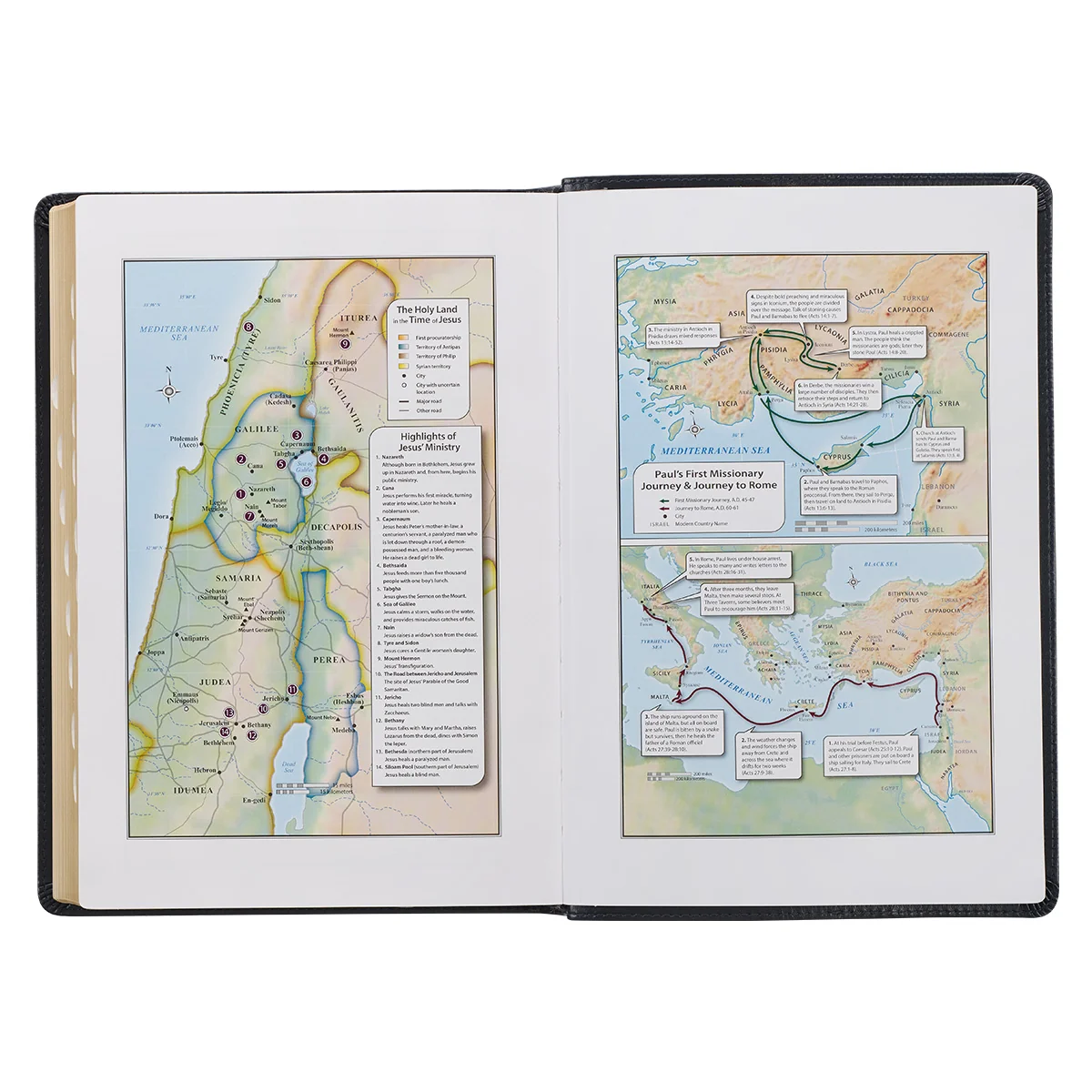 KJV Midnight Blue Antique Frame Faux Leather Full-Size Bible Giant Print Indexed - Image 5
