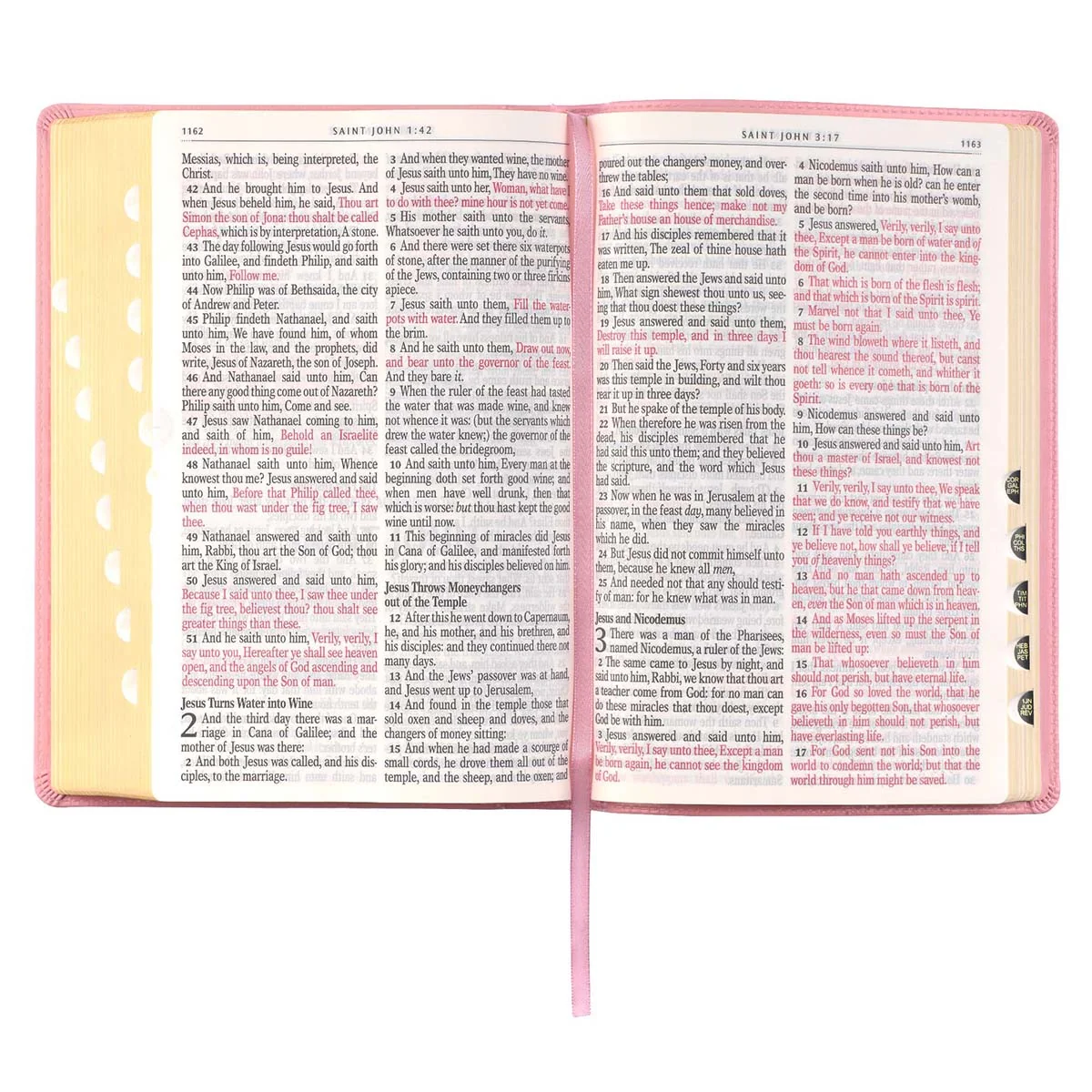 KJV Pink Faux Leather Full-Size Bible Giant Print Indexed - Image 4